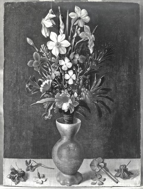 Anonimo — Ludger Ring tom il Giovane - sec. XVI - Natura morta con vaso di fiori — insieme